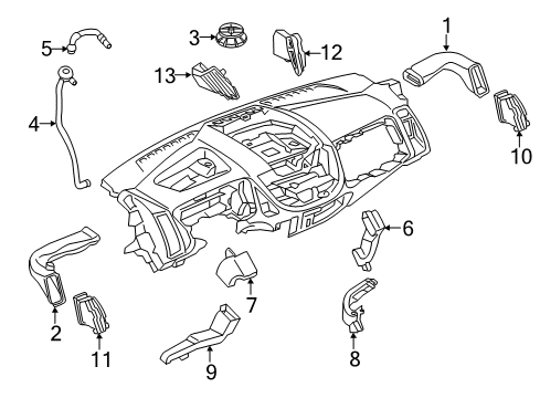 2023 Ford Transit Duct - Heater Diagram for NK4Z-19B680-A