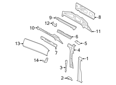 2024 Ford E-Transit B PILLAR ASY Diagram for CK4Z-6124300-F