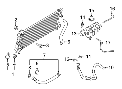 2021 Ford F-150 Radiator Hose Diagram for ML3Z-8286-H
