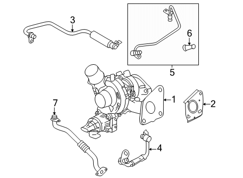 2025 Ford Ranger Turbocharger Assembly Diagram for MB3Z-6K682-E