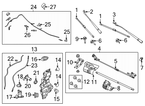 2025 Ford Expedition Wiper Arm Assembly Diagram for PC3Z-17527-A