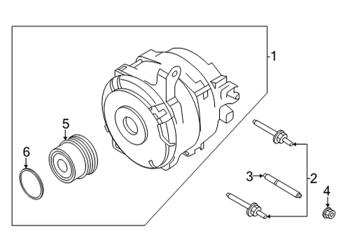2024 Ford Bronco Alternator Assembly Diagram for MB3Z-10346-V