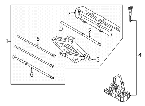 2021 Ford F-150 Jack Assembly Lifting Diagram for ML3Z-17080-C