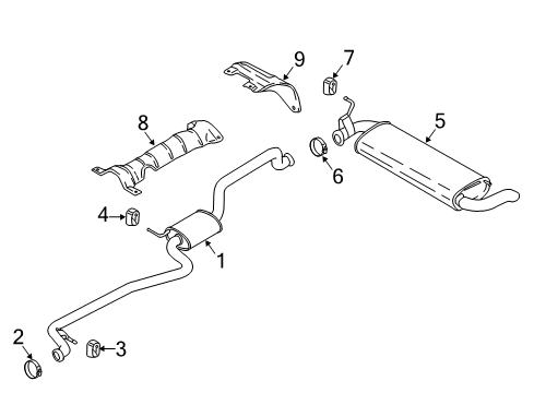 2020 Ford EcoSport Rear Muffler Assembly Diagram for GN1Z-5A289-T