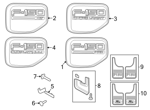2024 Ford F-150 Lightning Name Plate Diagram for NL3Z-16720-DF