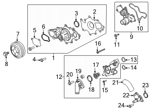 2025 Ford Expedition Fan Pulley Diagram for ER3Z-8509-B