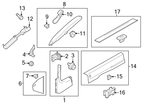 2025 Ford Mustang Windshield Moulding Diagram for PR3Z-6303598-BA