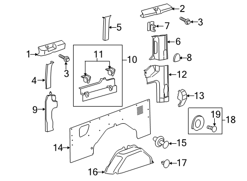 2023 Ford Transit MOULDING - "C" PILLAR Diagram for HK4Z-61312A59-AB