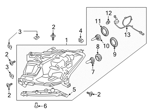 2021 Ford Expedition Headlamp Assembly Diagram for JL1Z-13008-J