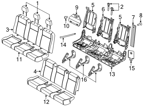 2020 Ford Transit Rear Seat Back Cover Assembly Diagram for HK4Z-9966600-CAR