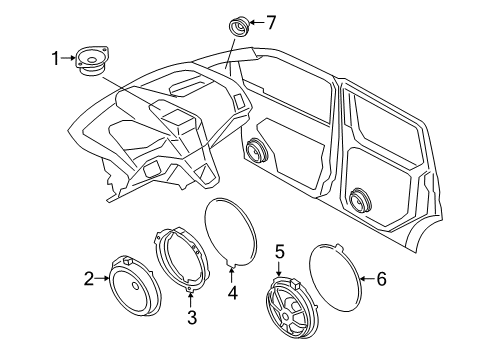 2021 Ford Transit Connect Speaker Assembly Diagram for KT1Z-18808-B