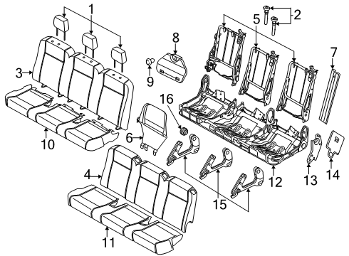 2025 Ford Transit 350 HD Second Row Seats Diagram 3