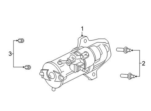 2024 Ford Bronco Starter Motor Assembly Diagram for MB3Z-11002-M