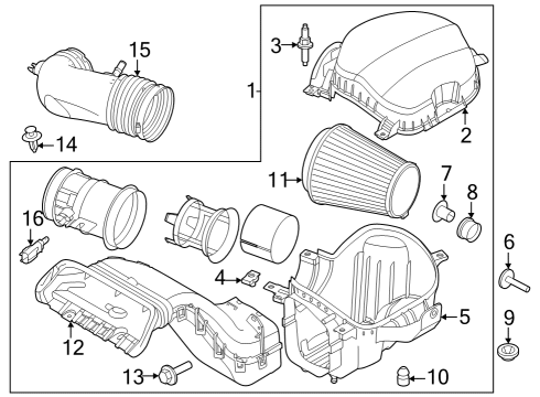 2023 Ford F-150 Air Hose Diagram for NL3Z-9B659-A