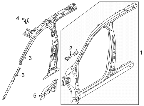2025 Lincoln Nautilus Assist Handle Bracket Diagram for R2TZ-58312A48-A