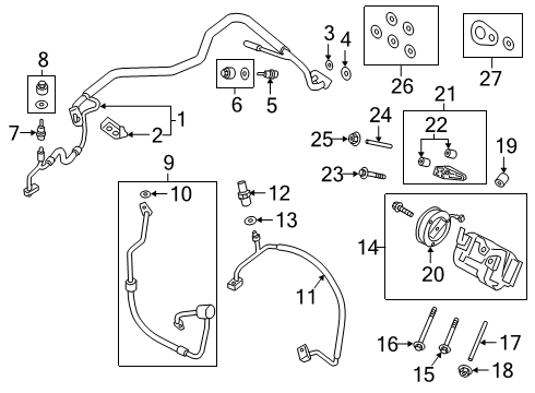 2020 Ford Transit Connect Compressor Assembly Diagram for GV6Z-19703-AE