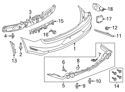 2020 Ford Mustang Splash Shield Wheelhouse Diagram for KR3Z-6328371-AA