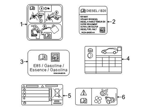 2022 Ford F-150 Decal Diagram for LU5Z-5400014-J