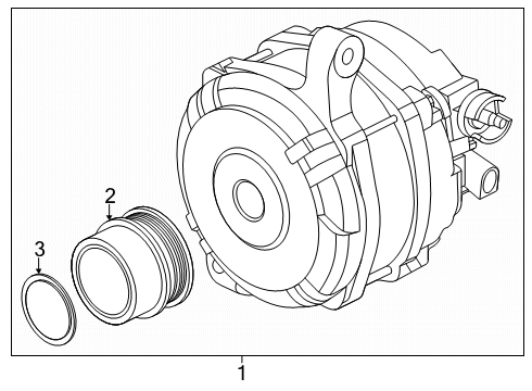 2024 Ford Ranger Alternator Assembly Diagram for MB3Z-10346-P
