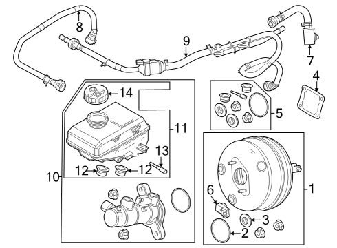 2021 Ford Bronco Master Cylinder Repair Kit Diagram for MB3Z-2140-U