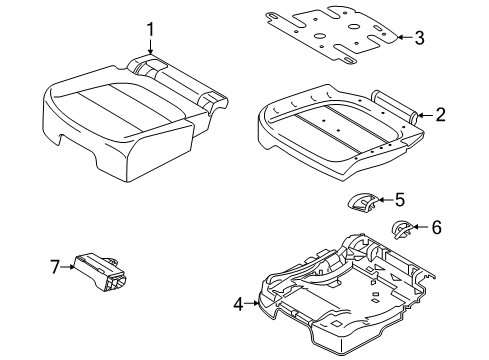 2024 Lincoln Corsair Rear Seat Cushion Cover Assembly Diagram for LJ7Z-7863804-GA