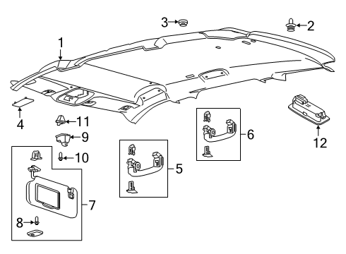 2020 Lincoln Aviator Interior Lamp Assembly Diagram for LC5Z-13776-AC
