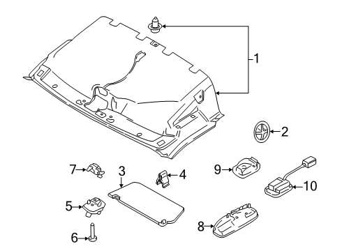 2025 Ford Transit 150 Interior Trim - Roof Diagram 2