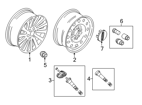 2024 Lincoln Navigator Wheel Assembly Diagram for NL7Z-1007-D