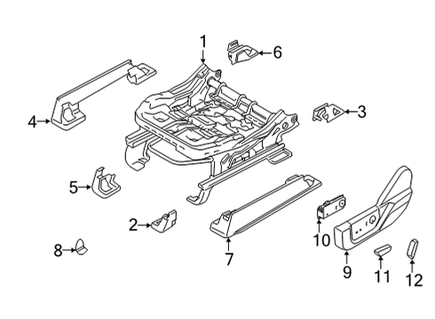 2022 Ford F-150 Seat Track Cover Diagram for ML3Z-1561749-AL