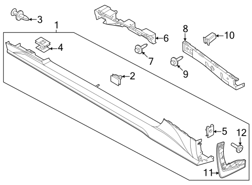 2025 Ford Mustang Moulding Diagram for PR3Z-6310176-AAPTM