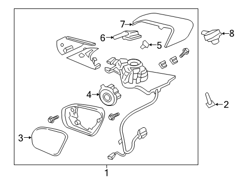 2020 Lincoln Continental Mirror Assembly Rear View Outer Diagram for GD9Z-17683-JDPTM