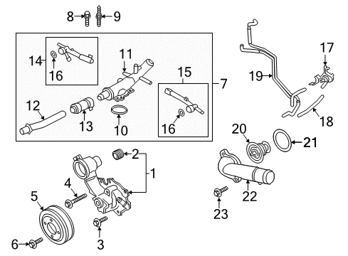 2020 Lincoln Continental Water Pump Gasket Diagram for L1MZ-8507-B