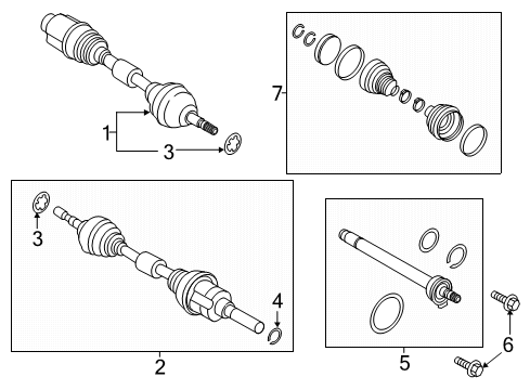 2021 Lincoln Nautilus Front Axle Shaft Diagram for K2GZ-3B436-Y