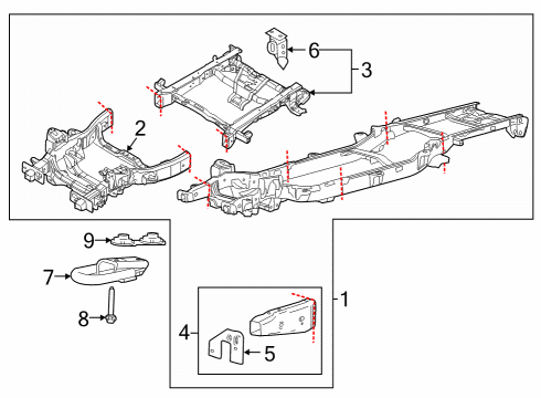 2024 Ford F-150 Lightning Frame Assembly Diagram for NL3Z-5005-A