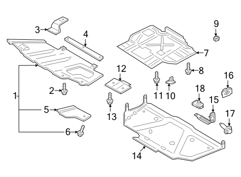 2021 Ford F-150 Skid Plate Diagram for ML3Z-5D032-F