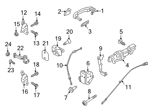 2021 Ford Ranger Hinge Assembly Diagram for AB3Z-2626811-C