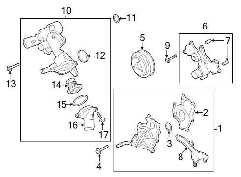 2022 Ford Explorer Thermostat Assembly Diagram for BL3Z-8575-B