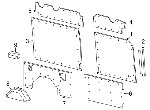 2024 Ford E-Transit Interior Trim - Side Panel Diagram 9