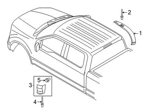 2024 Ford F-150 Moulding Diagram for ML3Z-1829076-AAPTM