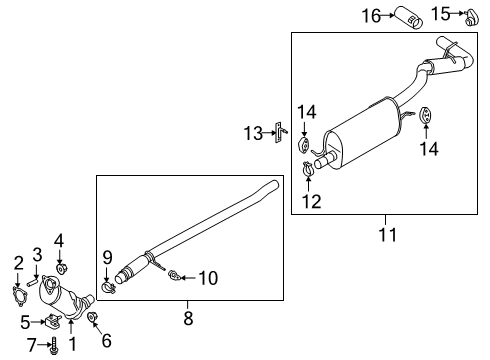 2020 Ford Ranger Rear Muffler And Pipe Assembly Diagram for KB3Z-5230-C