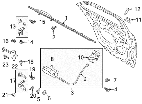 2020 Lincoln Continental Door Handle Assembly Outer Diagram for GD9Z-5426605-ADPTM