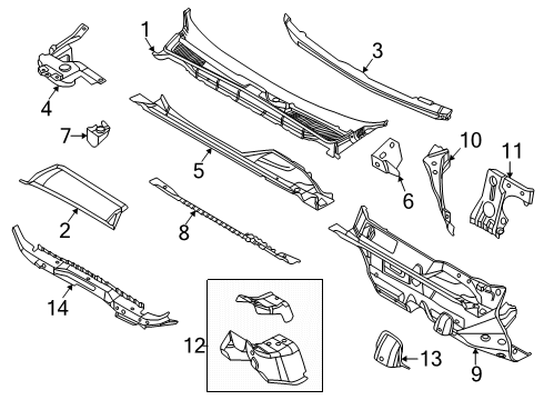 2025 Lincoln Nautilus MEMBER ASY - CROSS - CENTER Diagram for PZ1Z-7810414-A