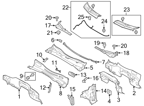 2023 Ford F-150 Lightning Blind Rivet Diagram for -W702512-S901