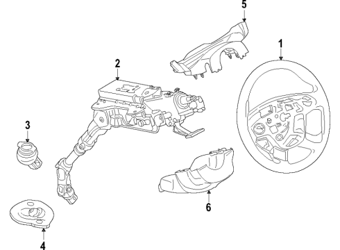 2023 Ford E-Transit Steering Wheel Assembly Diagram for LK4Z-3600-CC