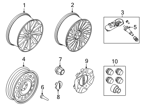 2024 Lincoln Corsair Wheel Cover Diagram for LJ7Z-1130-A