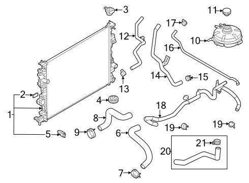 2024 Ford Escape Radiator Hose Diagram for PZ1Z-8286-J