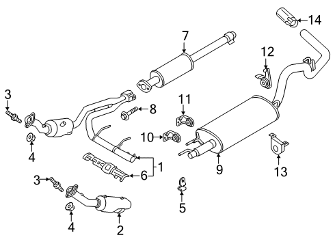 2020 Ford F-150 Extension Exhaust Pipe Diagram for KL3Z-5K238-C