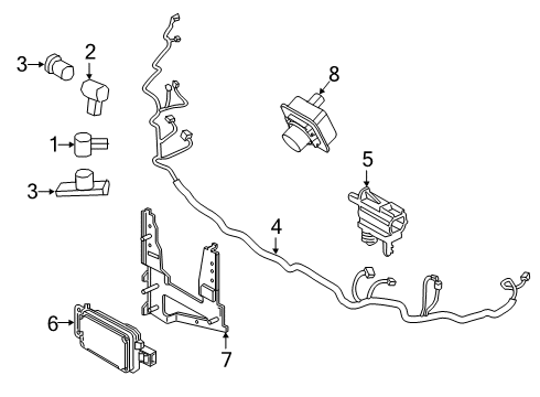 2020 Ford Escape Parking Distance Aid Sensor Wire Diagram for LX6Z-15K867-E