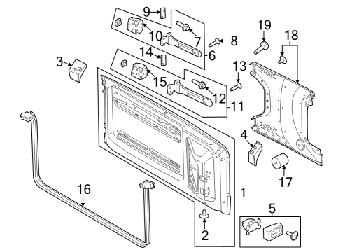 2022 Ford Bronco HINGE ASY - REAR DOOR Diagram for M2DZ-7842900-B