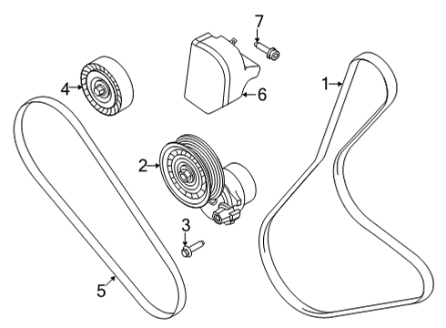 2025 Ford Bronco Sport V-Belt Diagram for K2GZ-8620-CA